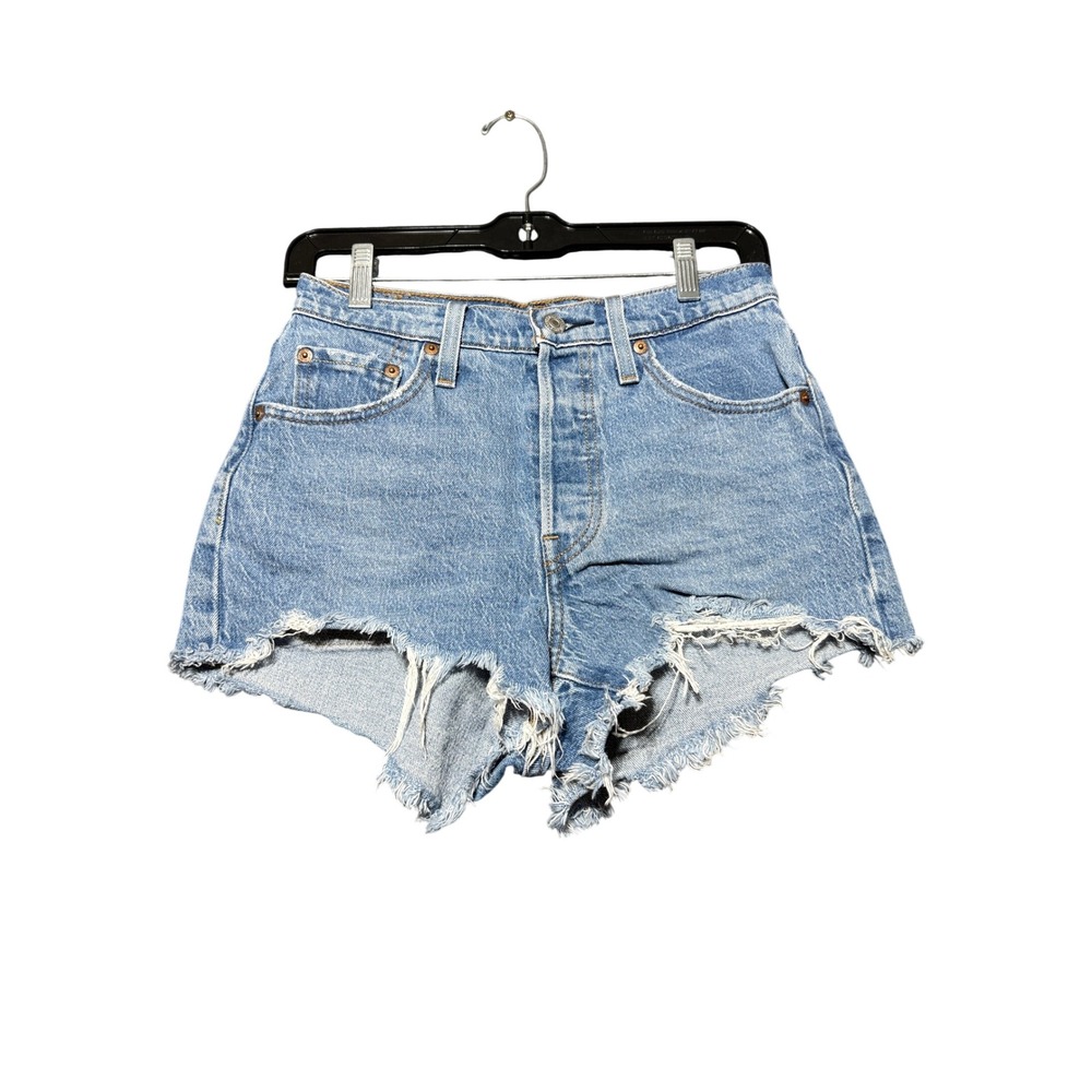Levi's 501 Original Cutoff‎ Denim Shorts Women 25 Blue Excellent Distressed